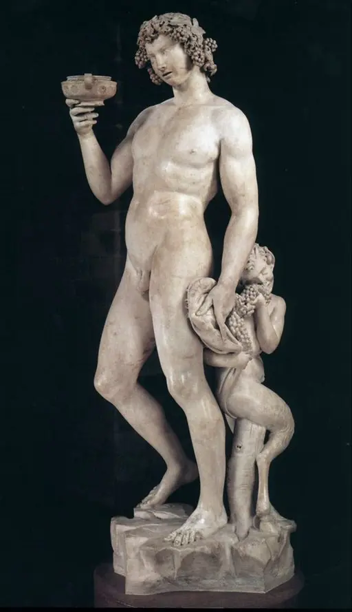 Michelangelo’s Bacchus – Bargello Museum, Florence Bacchus by Michelangelo, an early marble sculpture of the Roman god of wine, displayed in the Bargello Museum, Florence