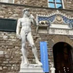 Michelangelo in Florence – David replica outside Palazzo Vecchio