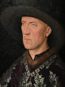 Detail of a Jan van Eyck portrait highlighting the extraordinary realism of Northern Renaissance painting